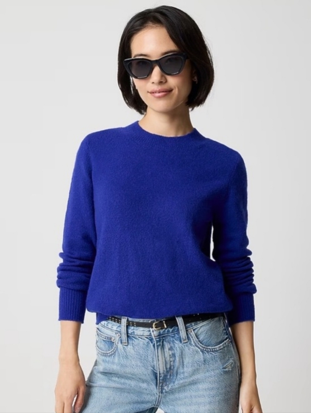 NWT J.Crew Extra Soft Textured Crewneck Sweater Azurite Blue Medium Wool Blend - Picture 11 of 11